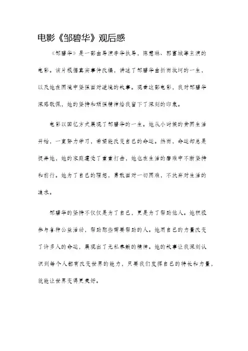 电影邹碧华观后感