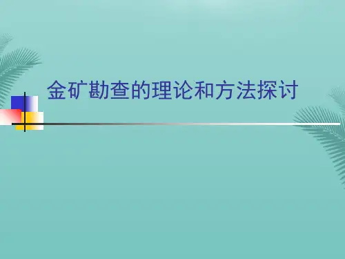 金矿勘查的理论和方法(精选优秀)PPT