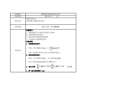 六、离散LTI系统的零极点分析