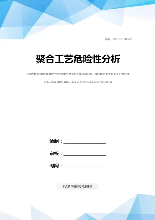 聚合工艺危险性分析