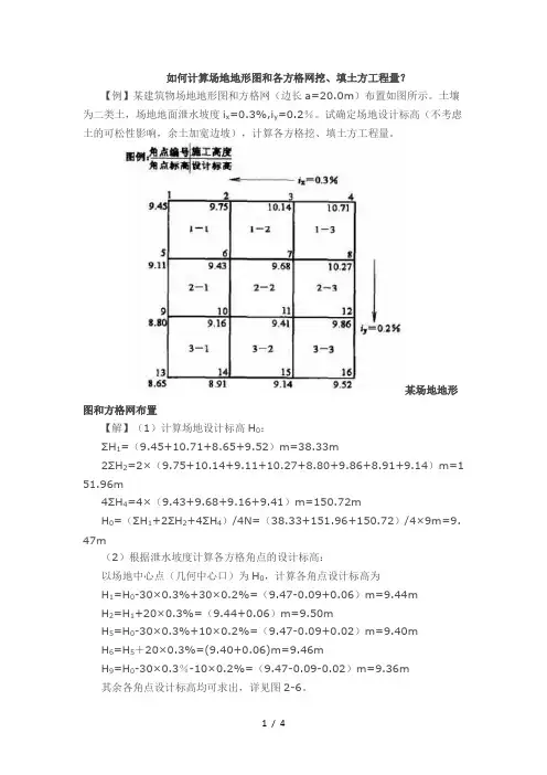 如何计算场地地形图和各方格网挖填土方工程量