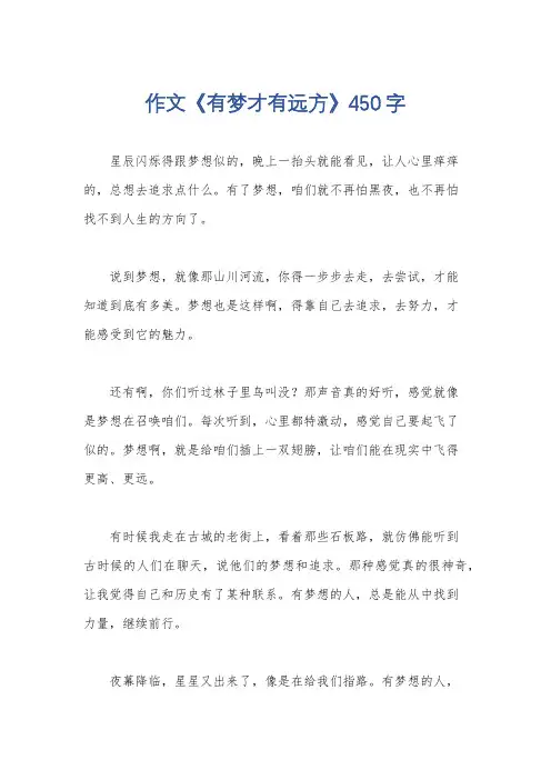 作文《有梦才有远方》450字