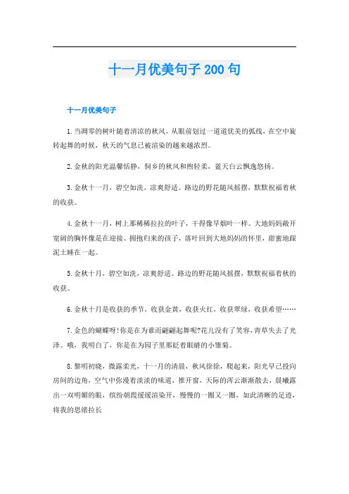 十一月优美句子200句