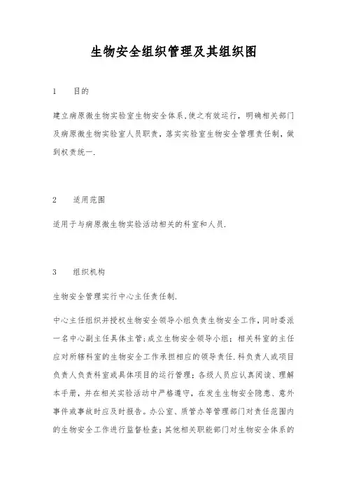 生物安全组织管理及其组织图