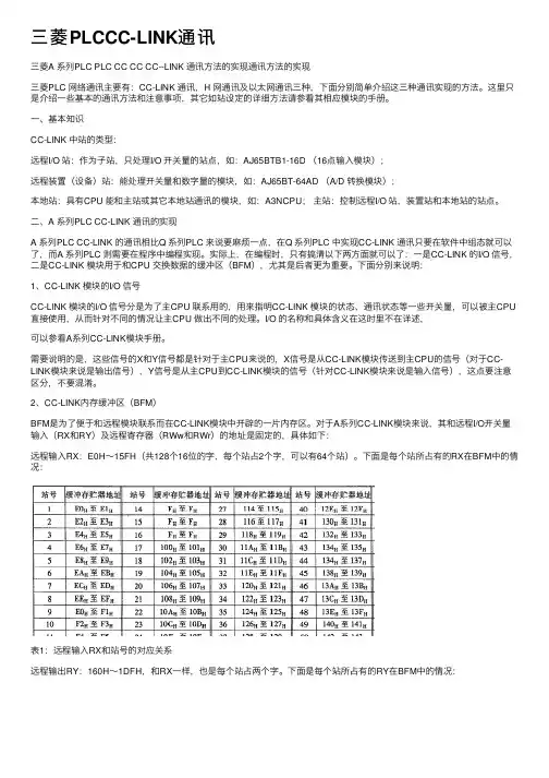 三菱PLCCC-LINK通讯