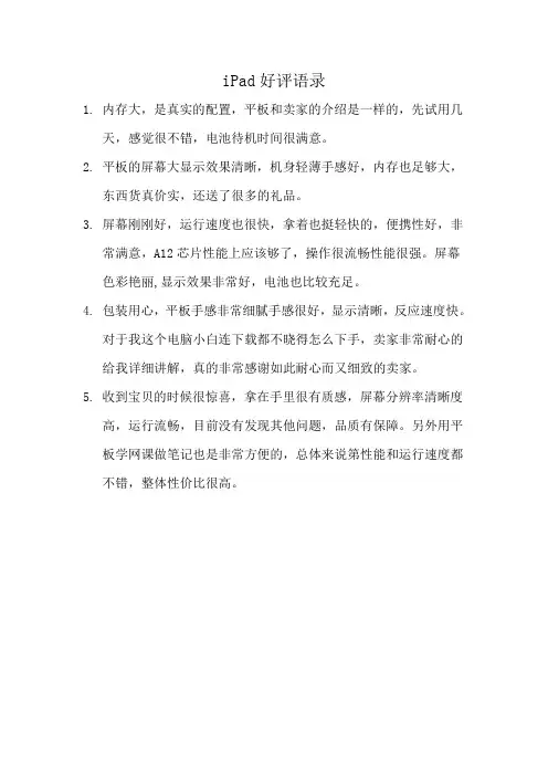 ipad好评语录
