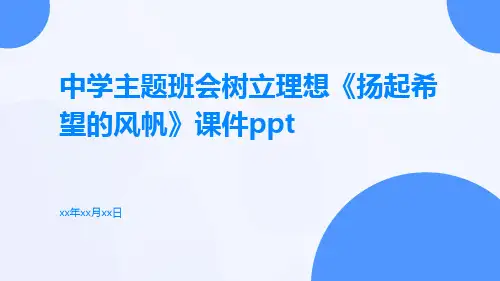 中学主题班会树立理想《扬起希望的风帆》课件ppt