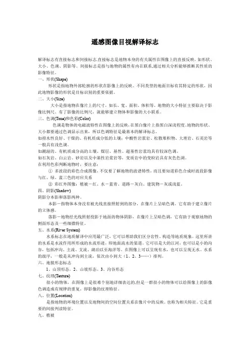 遥感图像目视解译标志