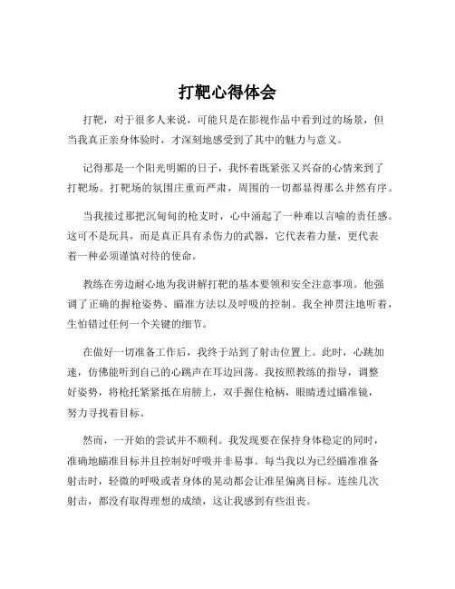 打靶心得体会