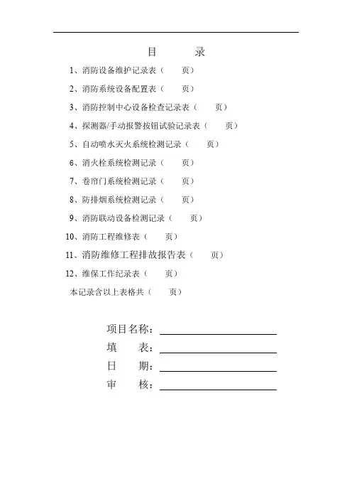 消防维保检查记录表格