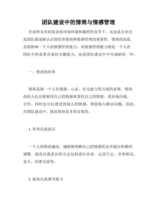 团队建设中的情商与情感管理