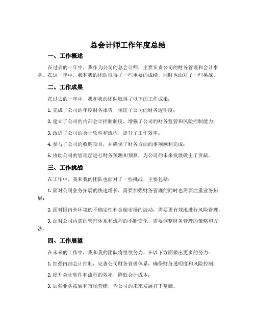 总会计师工作年度总结