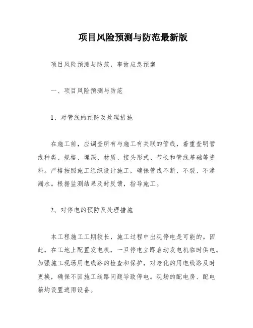 项目风险预测与防范最新版