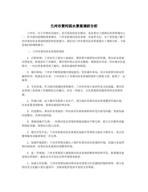 兰州市黄河滨水景观调研分析