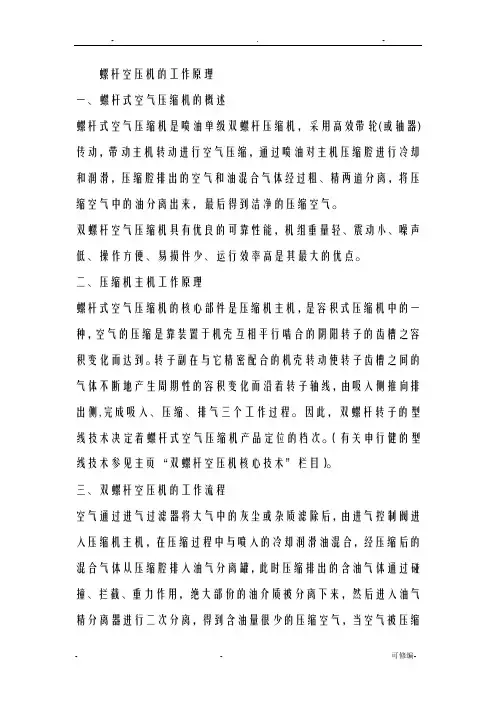 螺杆式空气压缩机原理