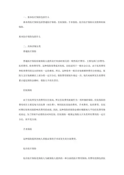 基本医疗保险包括什么内容
