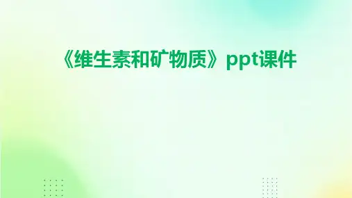 《维生素和矿物质》课件
