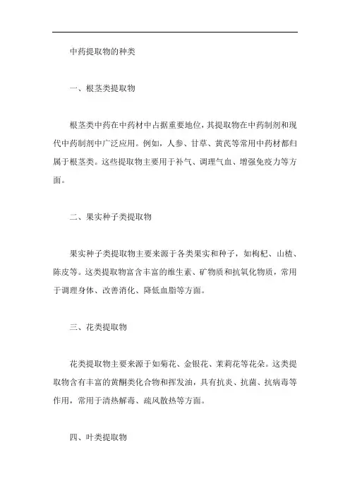 中药提取物的种类