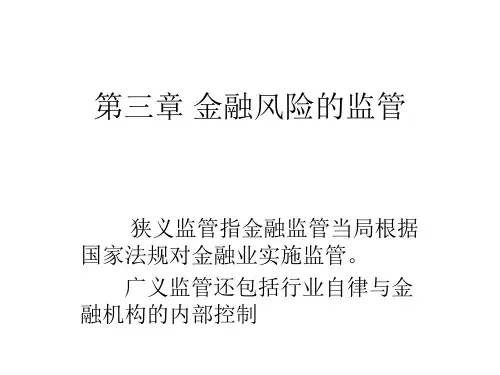 第三章金融风险的监管