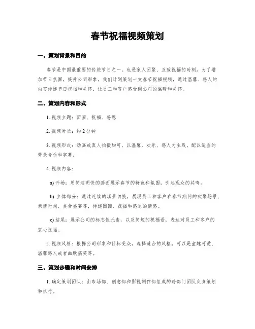 春节祝福视频策划