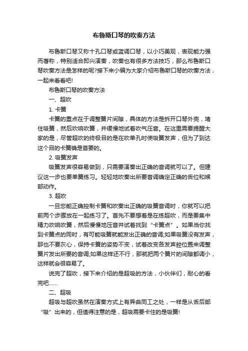 布鲁斯口琴的吹奏方法