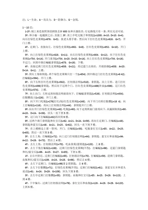 魔塔攻略