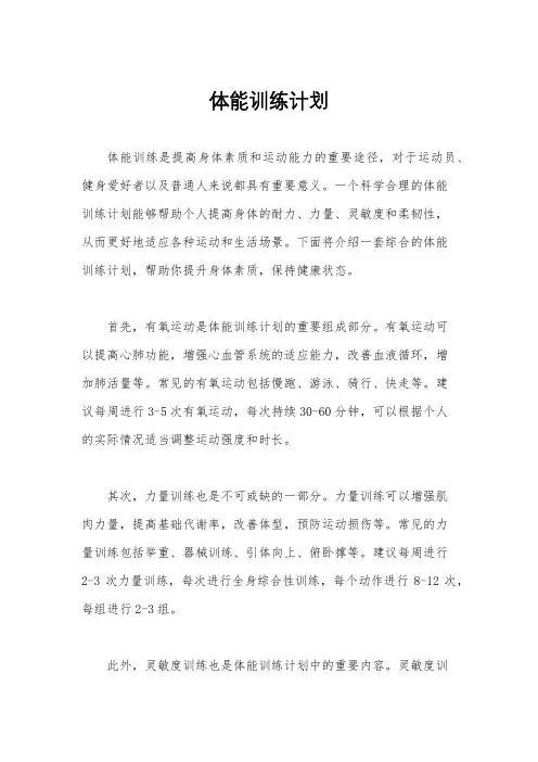 体能训练计划