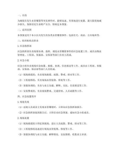 水管路应急预案