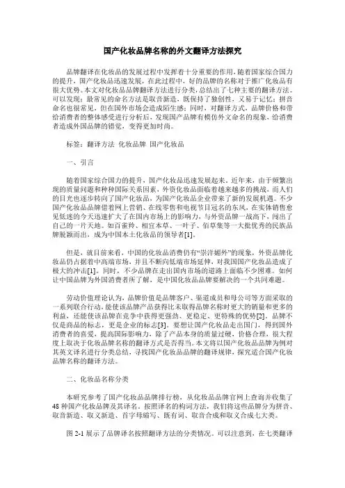 国产化妆品牌名称的外文翻译方法探究