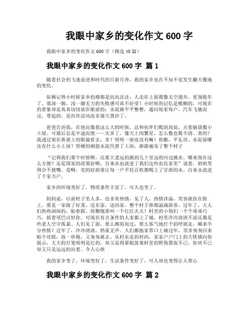 我眼中家乡的变化作文600字