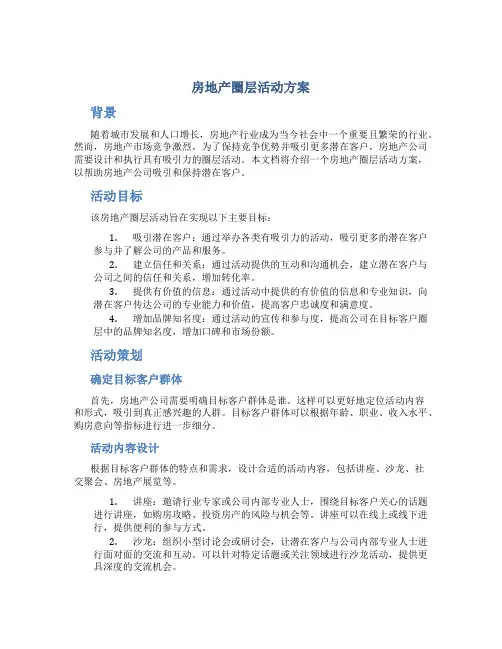 房地产圈层活动方案