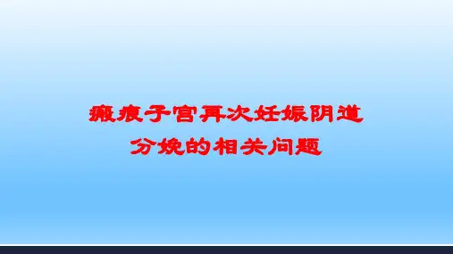 瘢痕子宫再次妊娠阴道分娩的相关问题培训课件