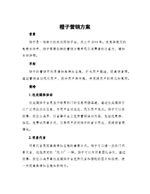橙子营销方案