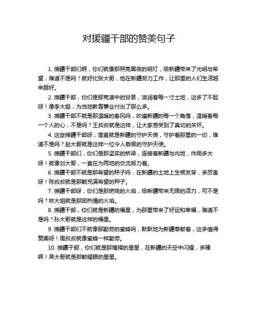对援疆干部的赞美句子