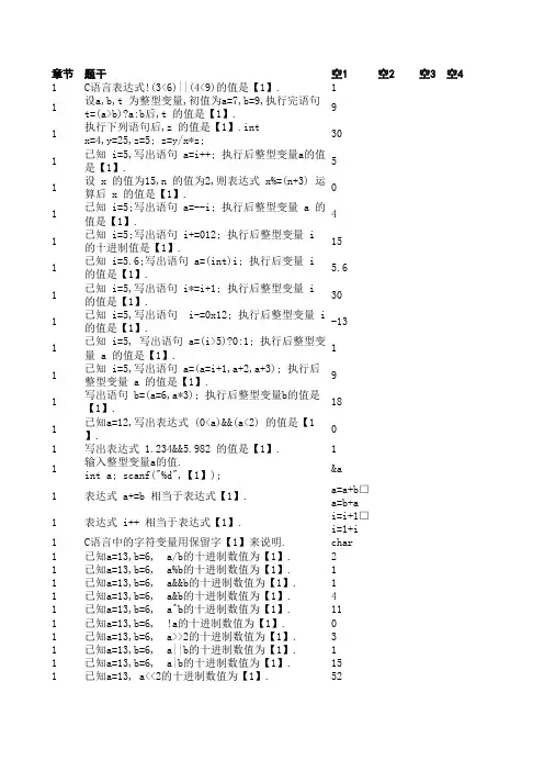 C语言填空题库