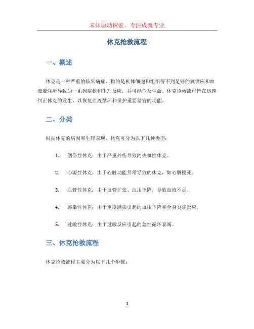 休克抢救流程
