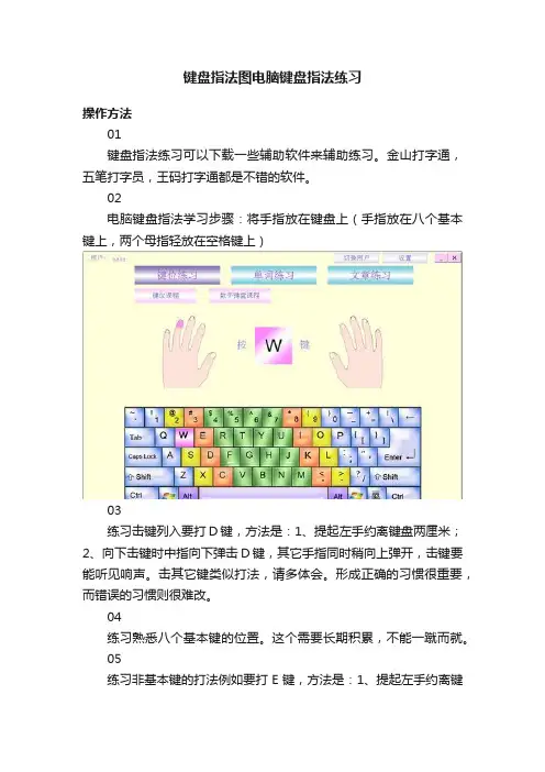 键盘指法图电脑键盘指法练习