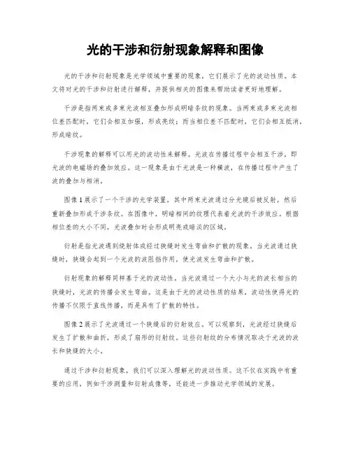光的干涉和衍射现象解释和图像