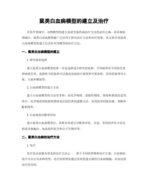 鼠类白血病模型的建立及治疗