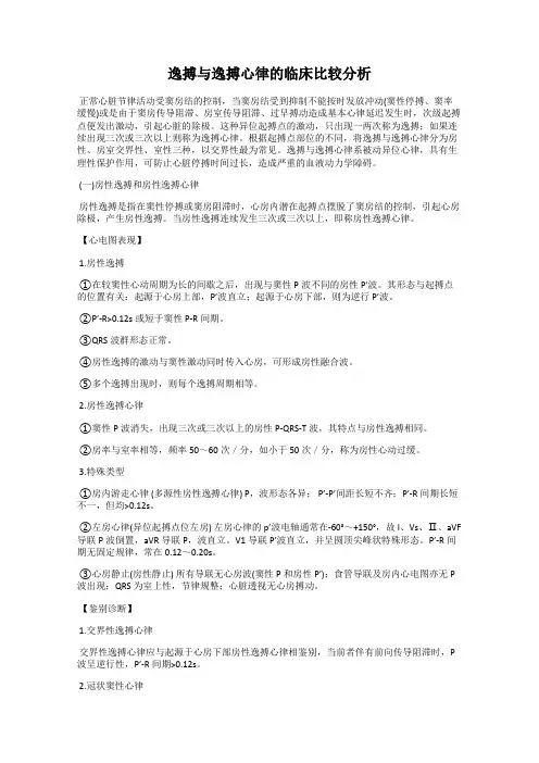 逸搏与逸搏心律的临床比较分析