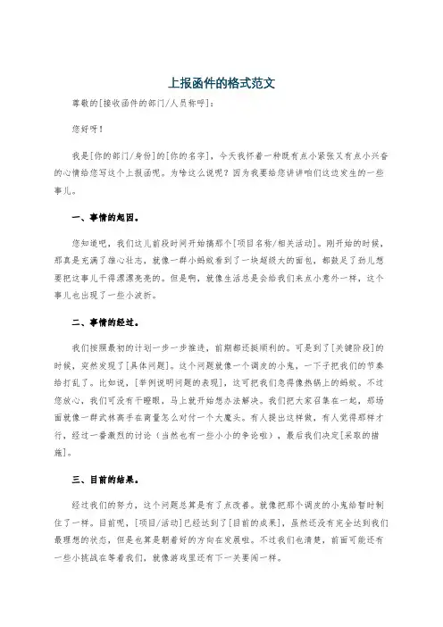 上报函件的格式范文