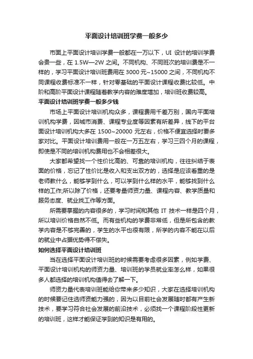 平面设计培训班学费一般多少