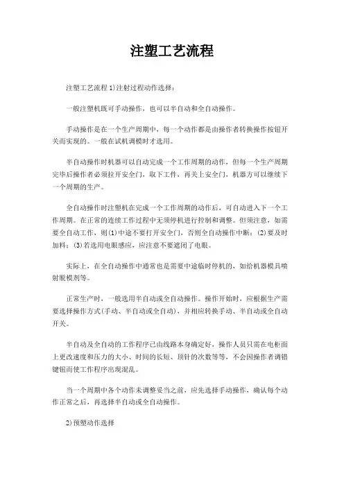 注塑工艺流程