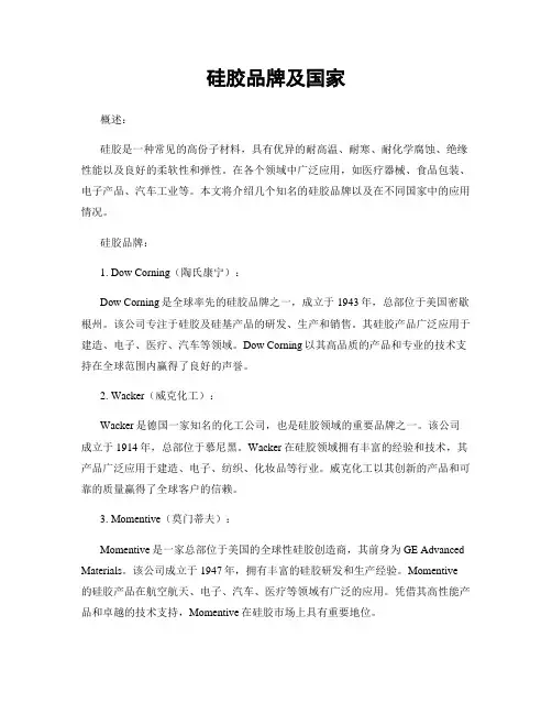 硅胶品牌及国家