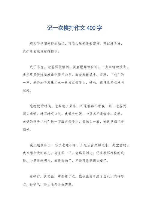 记一次挨打作文400字