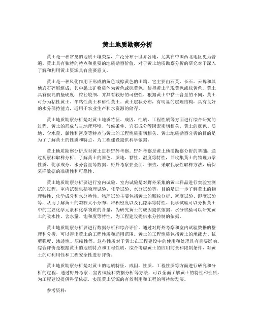 黄土地质勘察分析