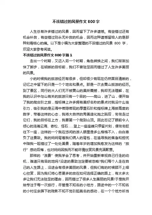 不该错过的风景作文800字