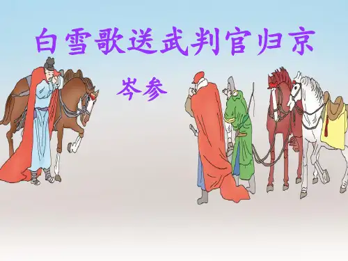 人教部编版九年级下册第24课《诗词曲五首——白雪歌送武判官归京》课件(共26张PPT)