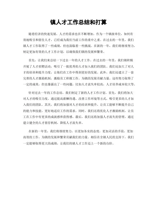 镇人才工作总结和打算