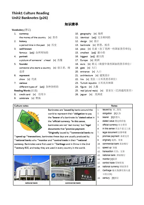 剑桥王牌教材第二版Think1 Unit2 Reading3 Quiz